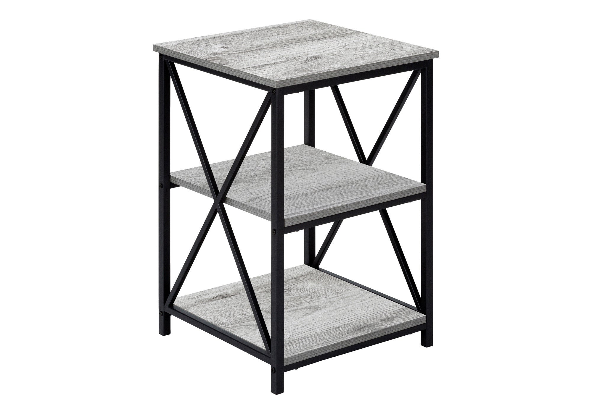 26" Rectangular Grey Black Metal Accent Table-End-Side Tables-DECOROLALA