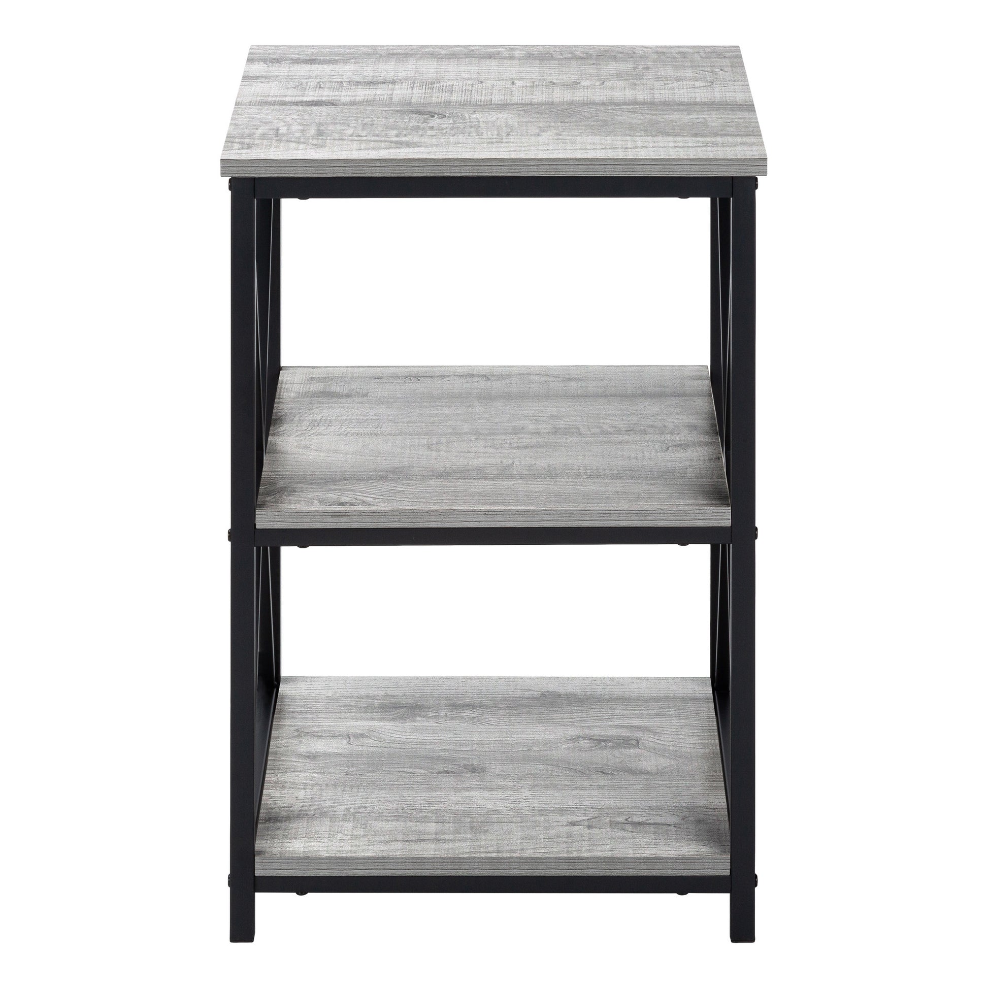 26" Rectangular Grey Black Metal Accent Table-End-Side Tables-DECOROLALA