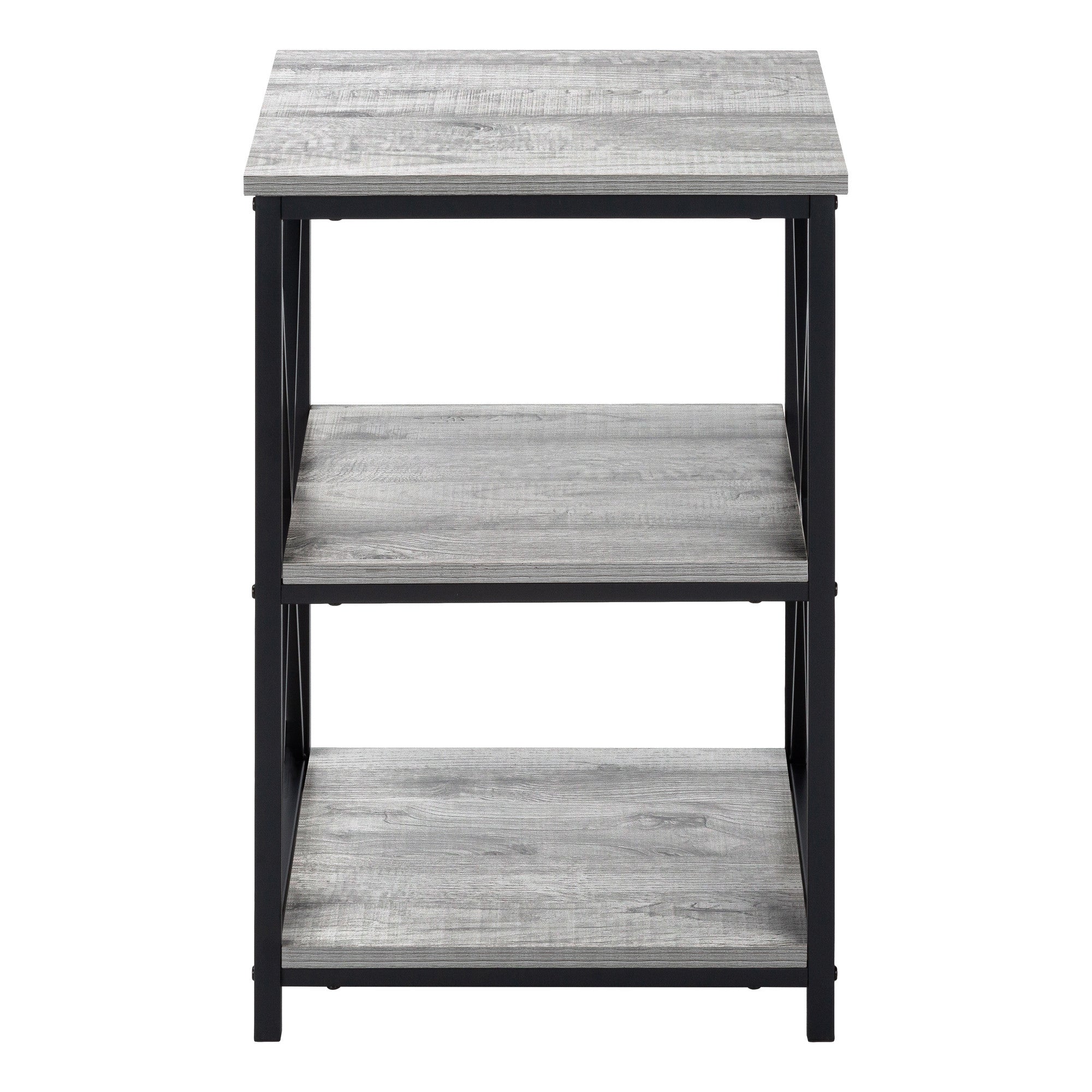 26" Rectangular Grey Black Metal Accent Table-End-Side Tables-DECOROLALA