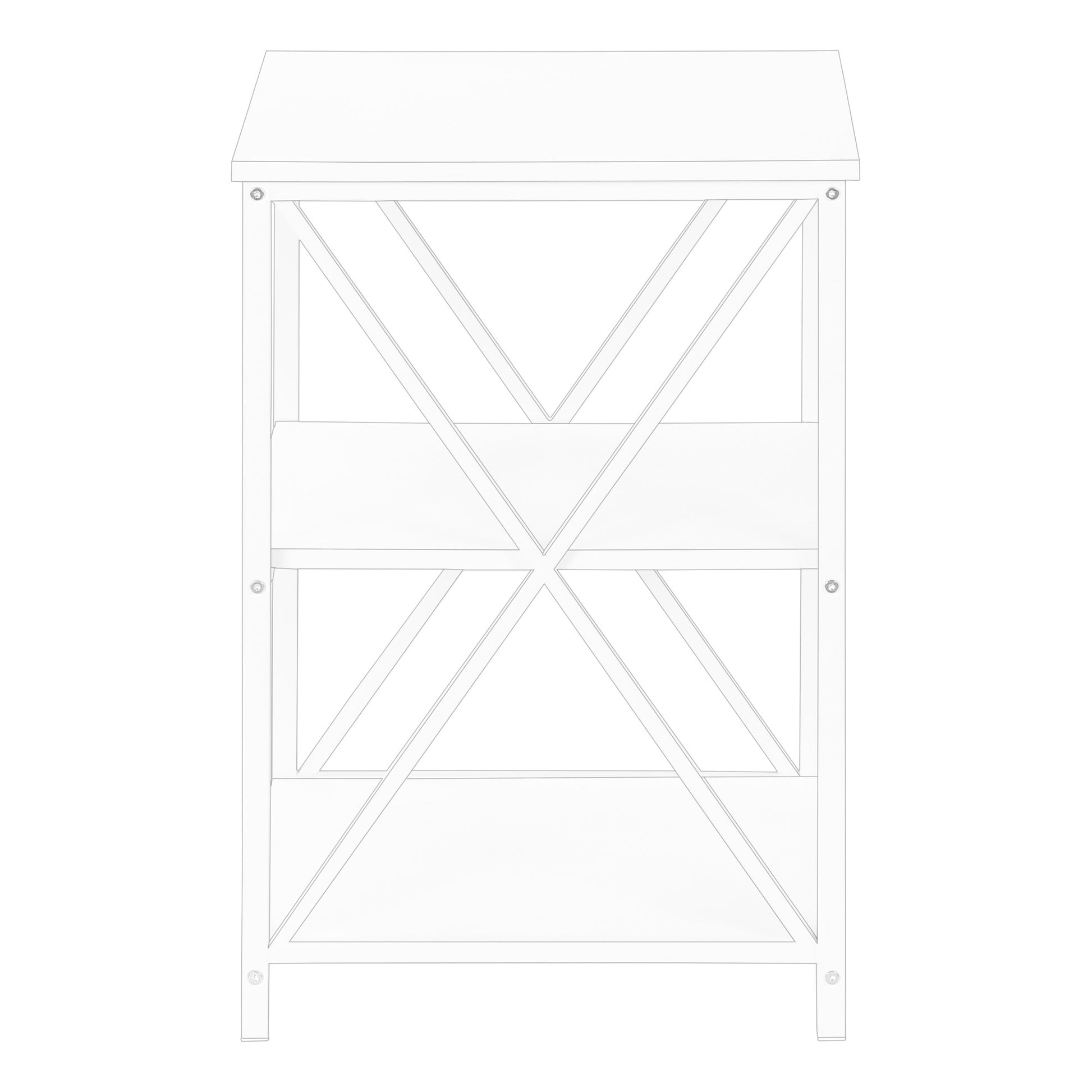 26" Rectangular White White Metal Accent Table-End-Side Tables-DECOROLALA