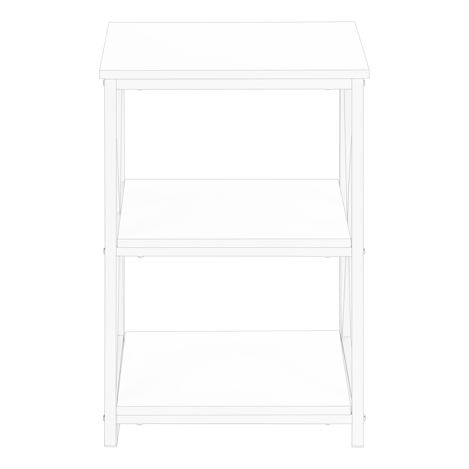 26" Rectangular White White Metal Accent Table-End-Side Tables-DECOROLALA