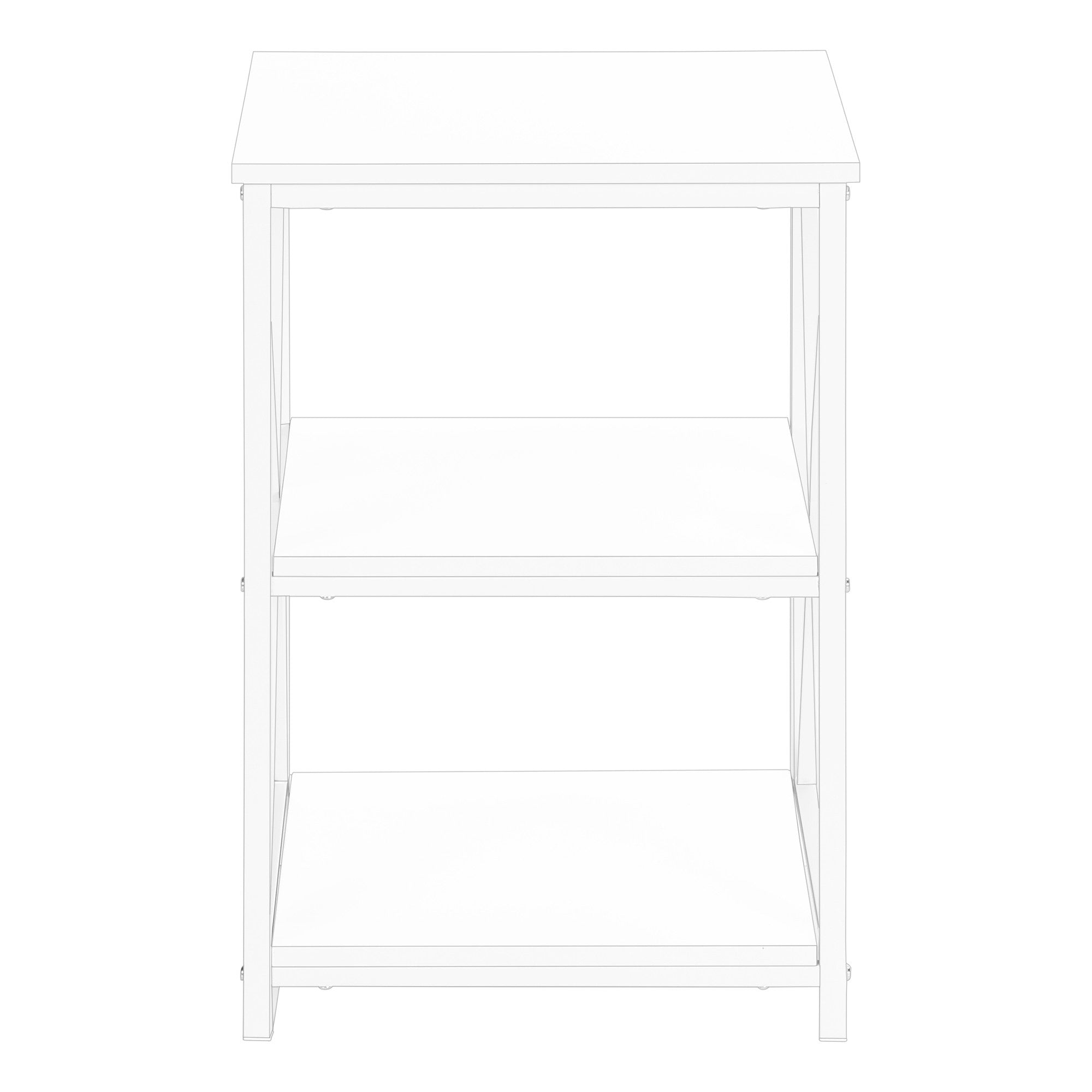 26" Rectangular White White Metal Accent Table-End-Side Tables-DECOROLALA
