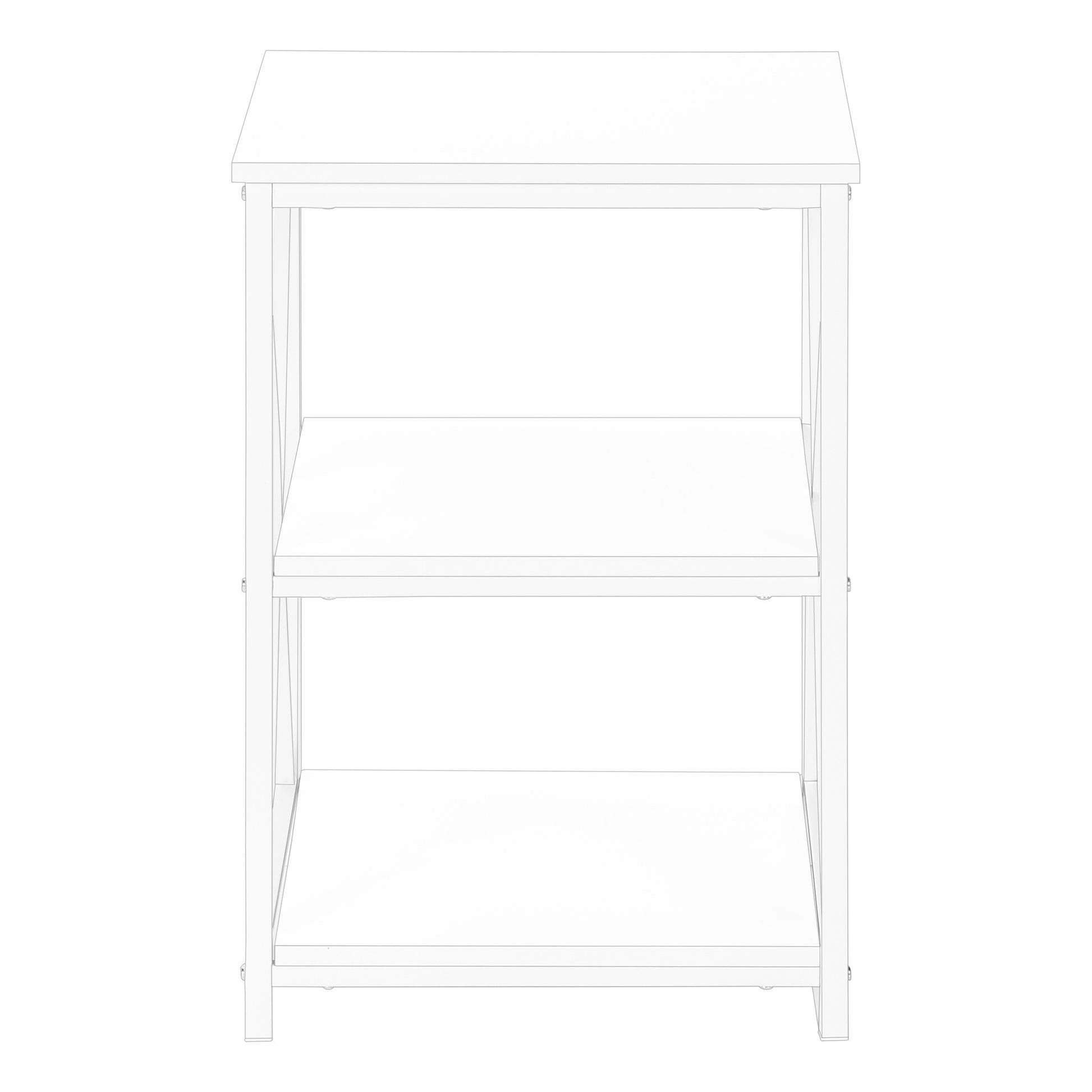 26" Rectangular White White Metal Accent Table-End-Side Tables-DECOROLALA