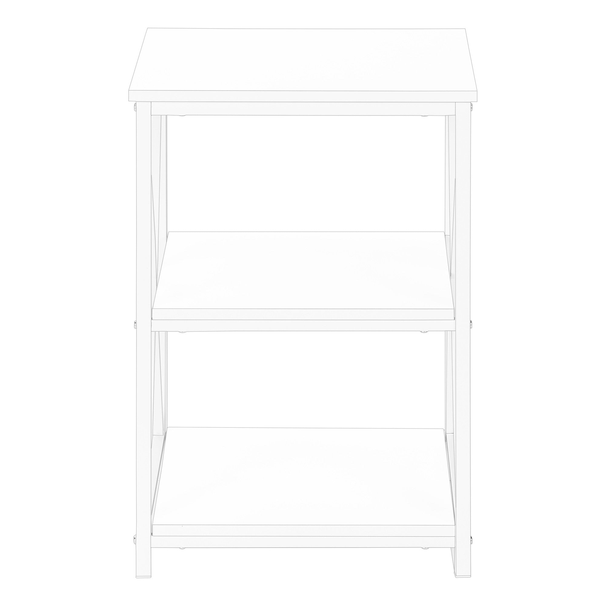 26" Rectangular White White Metal Accent Table-End-Side Tables-DECOROLALA
