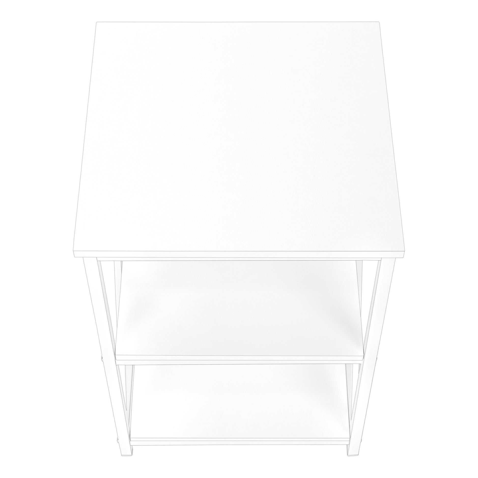 26" Rectangular White White Metal Accent Table-End-Side Tables-DECOROLALA