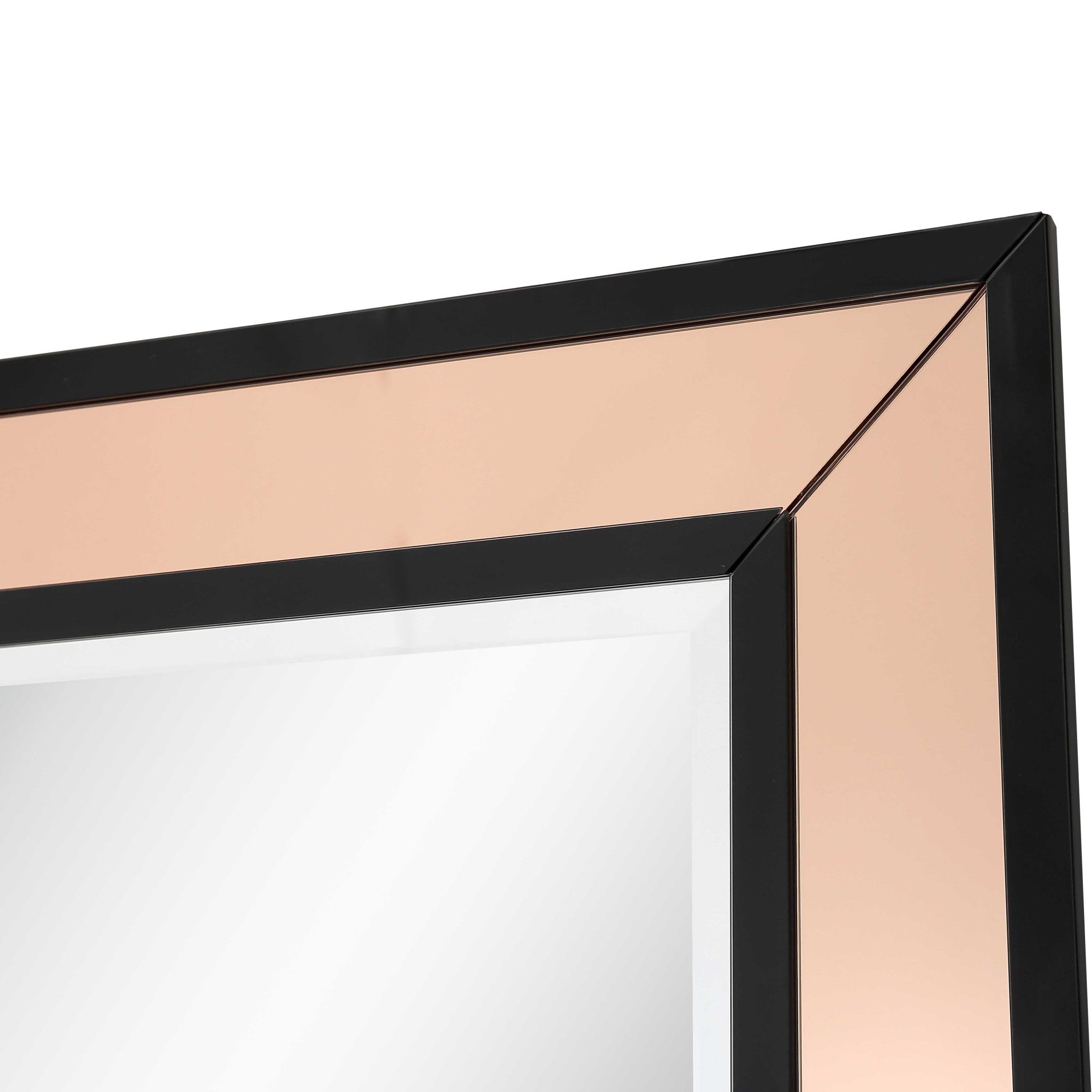 26" Rose Gold Wood Framed Accent Mirror-Mirrors-DECOROLALA