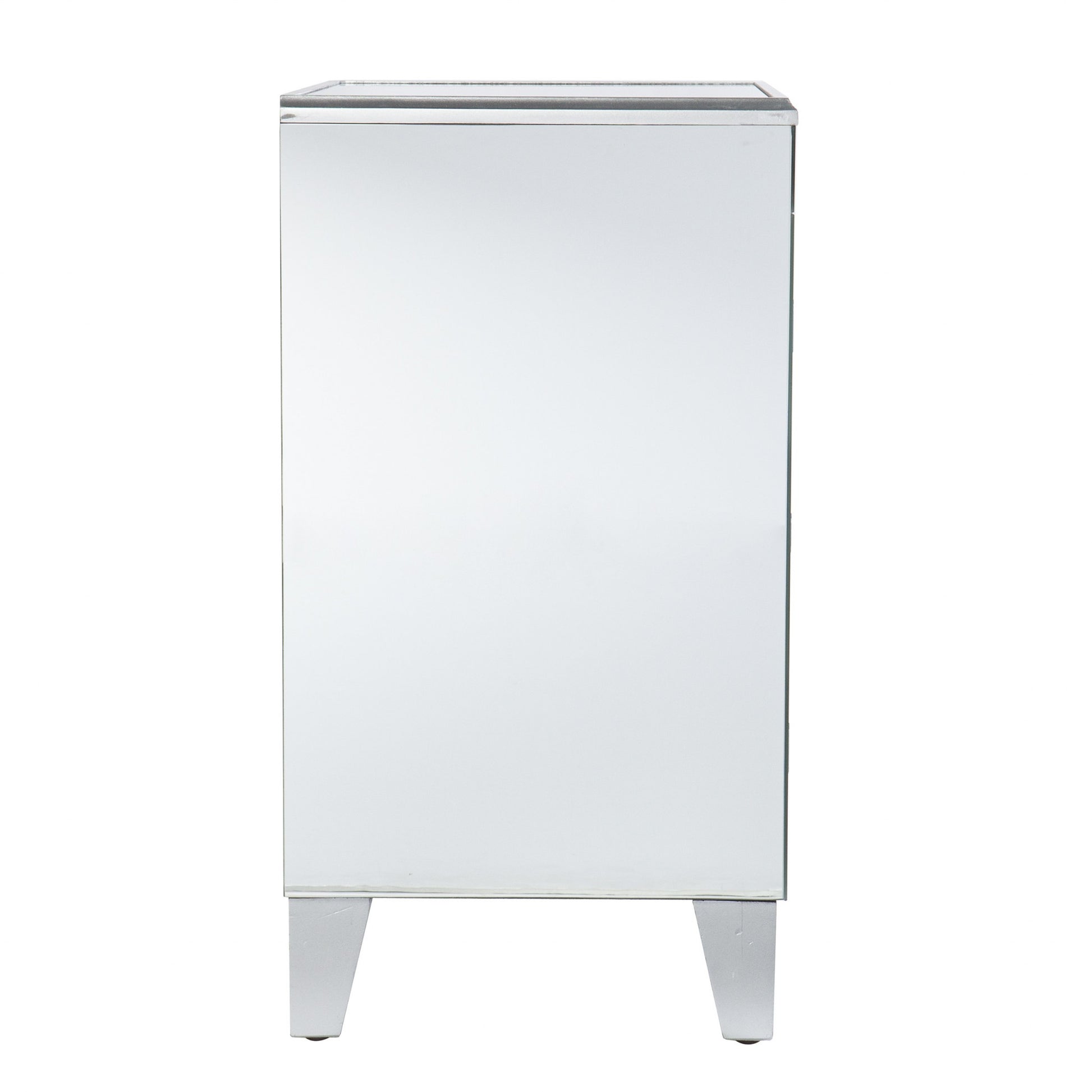 26" Silver End Table With Three Drawers-End-Side Tables-DECOROLALA