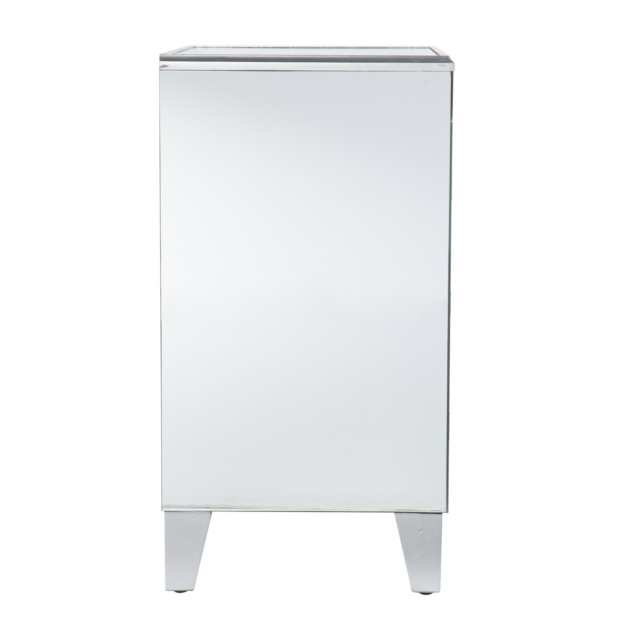 26" Silver End Table With Three Drawers-End-Side Tables-DECOROLALA