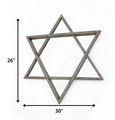 26" Silver Novelty Metal Framed Accent Mirror-Mirrors-DECOROLALA