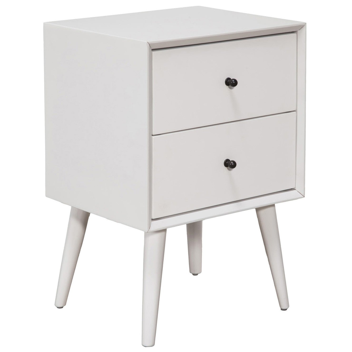 26" Solid Wood and Wood Two Drawer Nightstand-Nightstands & Bedside Tables-DECOROLALA