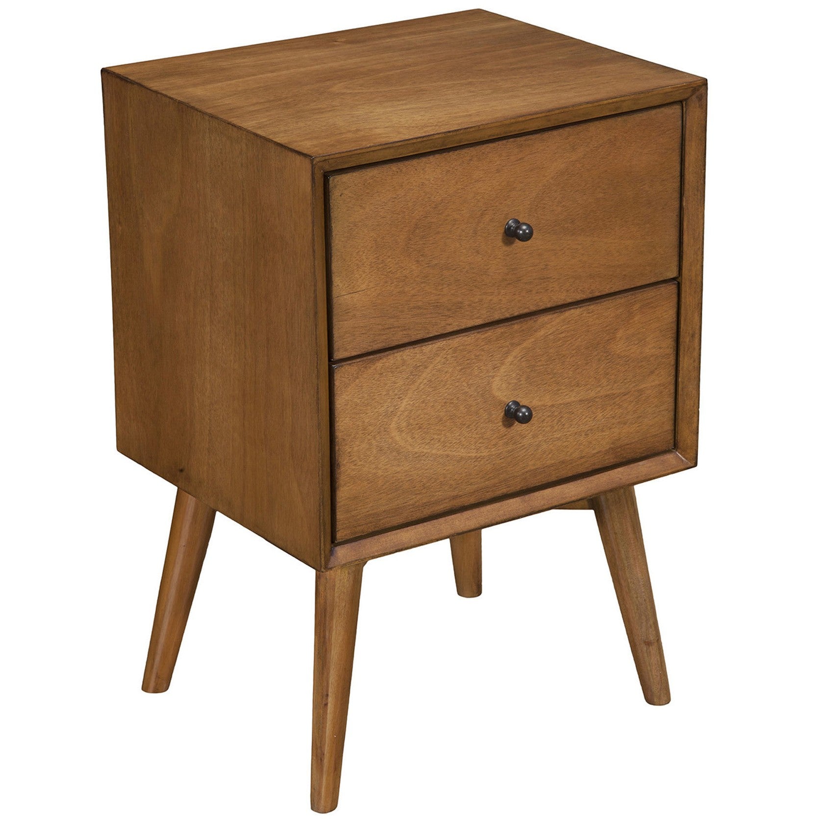 26" Solid Wood and Wood Two Drawer Nightstand-Nightstands & Bedside Tables-DECOROLALA