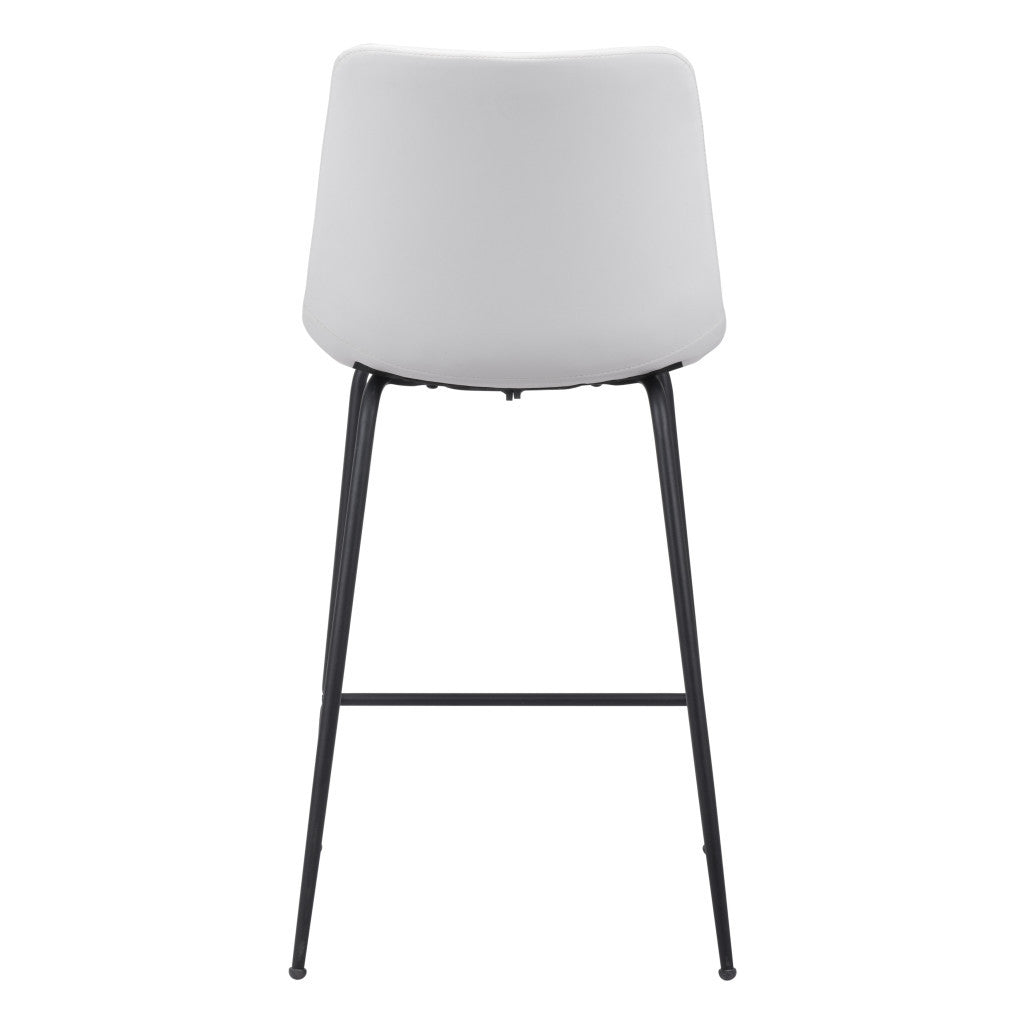 26" White And Black Steel Low Back Counter Height Bar Chair-Bar Chairs-DECOROLALA