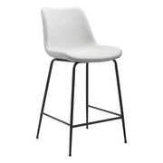 26" White And Black Steel Low Back Counter Height Bar Chair-Bar Chairs-DECOROLALA