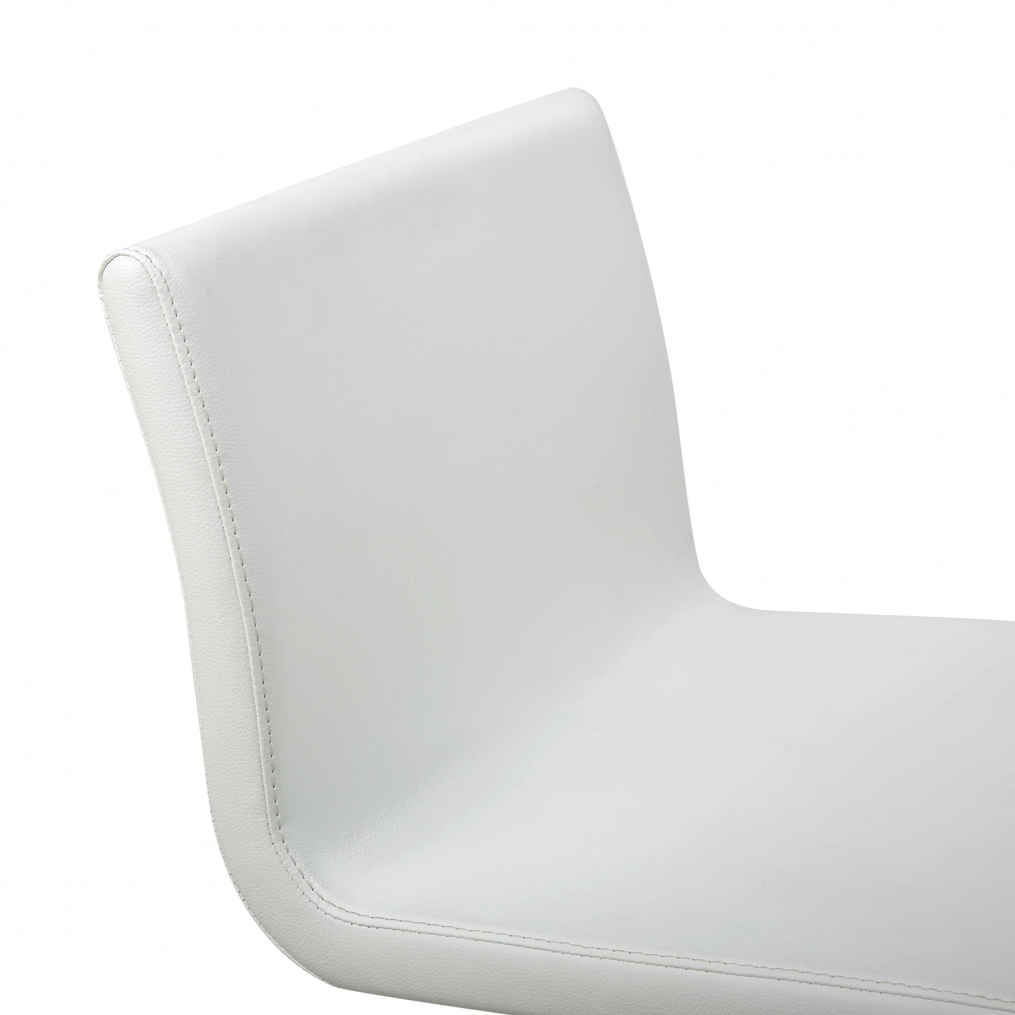 26 " White And Silver Stainless Steel Counter Height Bar Chair-Bar Chairs-DECOROLALA