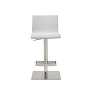 26 " White And Silver Stainless Steel Counter Height Bar Chair-Bar Chairs-DECOROLALA