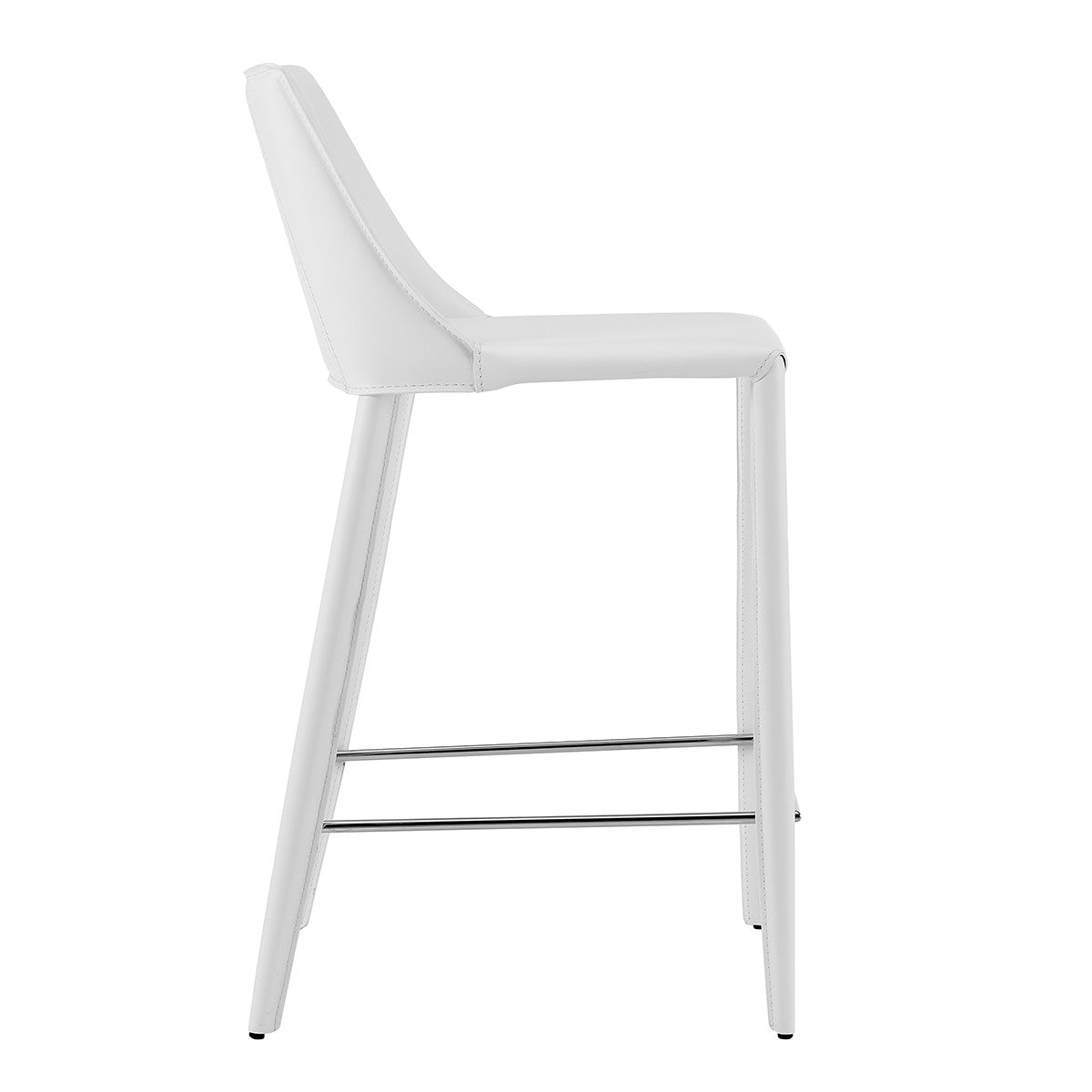 26" White Steel Low Back Counter Height Bar Chair-Bar Chairs-DECOROLALA