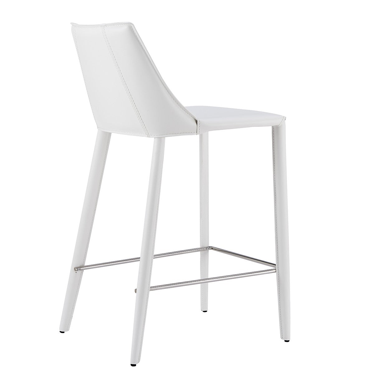 26" White Steel Low Back Counter Height Bar Chair-Bar Chairs-DECOROLALA