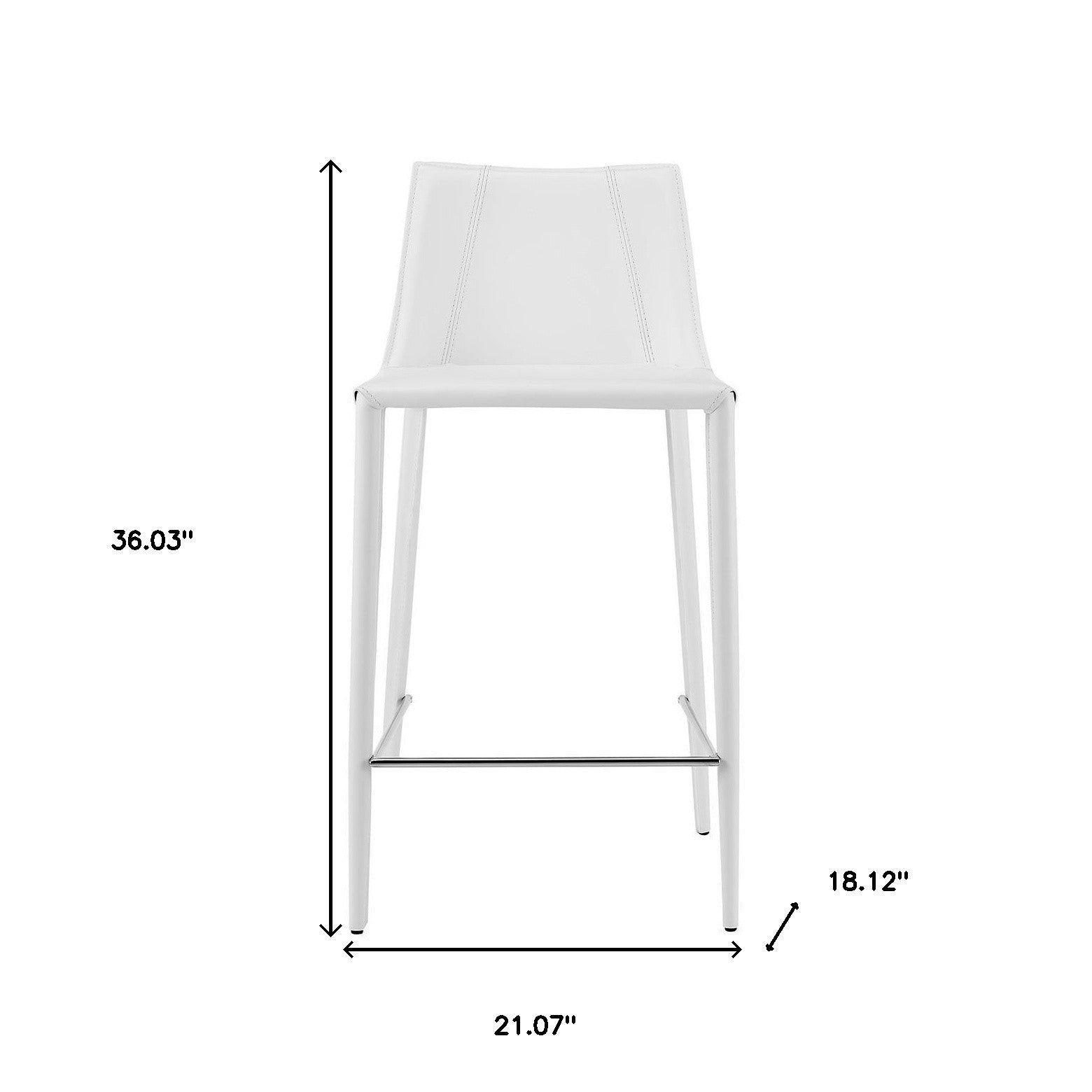 26" White Steel Low Back Counter Height Bar Chair-Bar Chairs-DECOROLALA