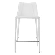 26" White Steel Low Back Counter Height Bar Chair-Bar Chairs-DECOROLALA