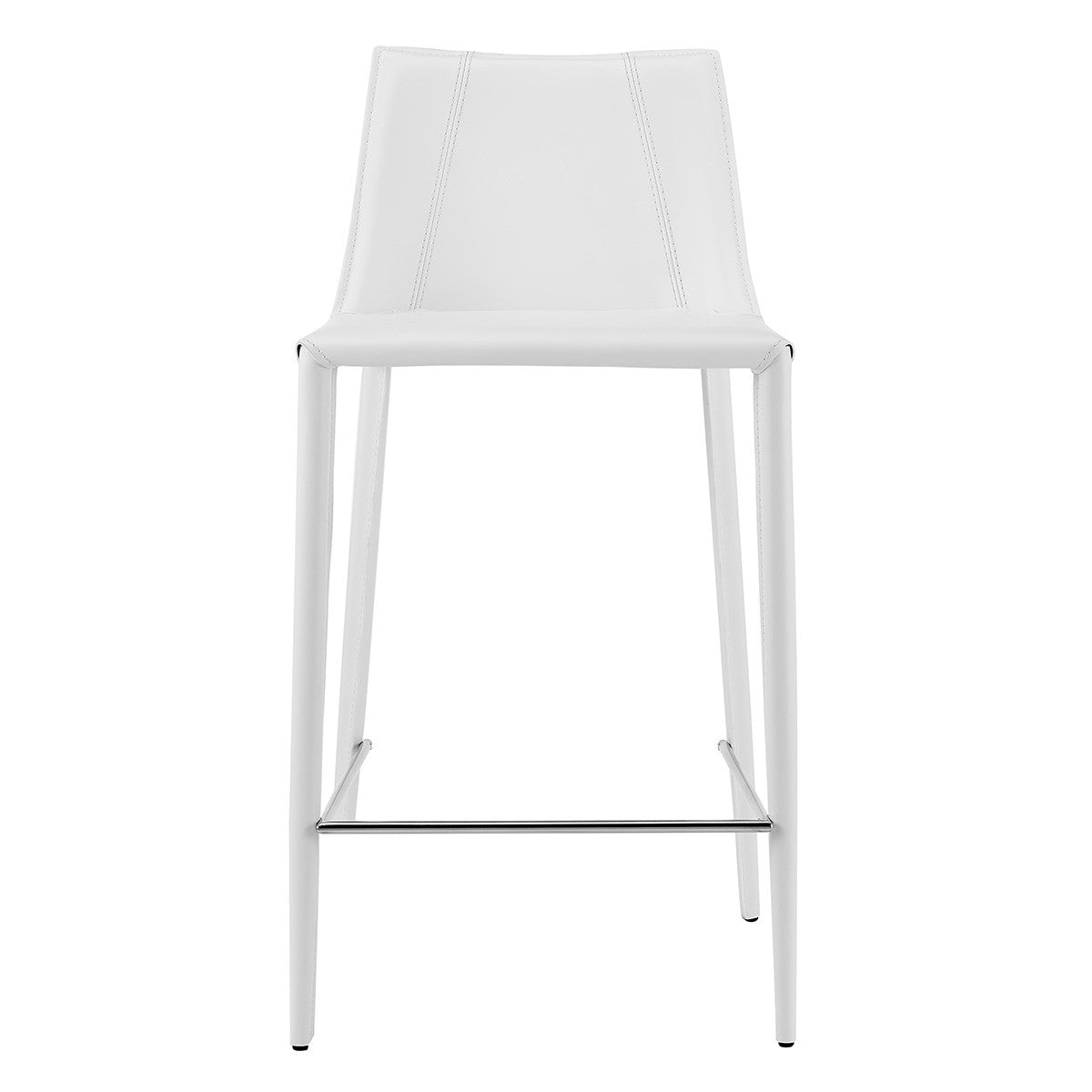 26" White Steel Low Back Counter Height Bar Chair-Bar Chairs-DECOROLALA