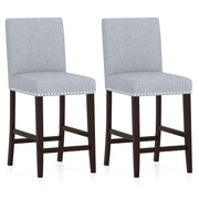 26 inch Counter Height Chairs Set of 2 with Padded Seat and Backrest-Gray-Dining Chairs-DECOROLALA