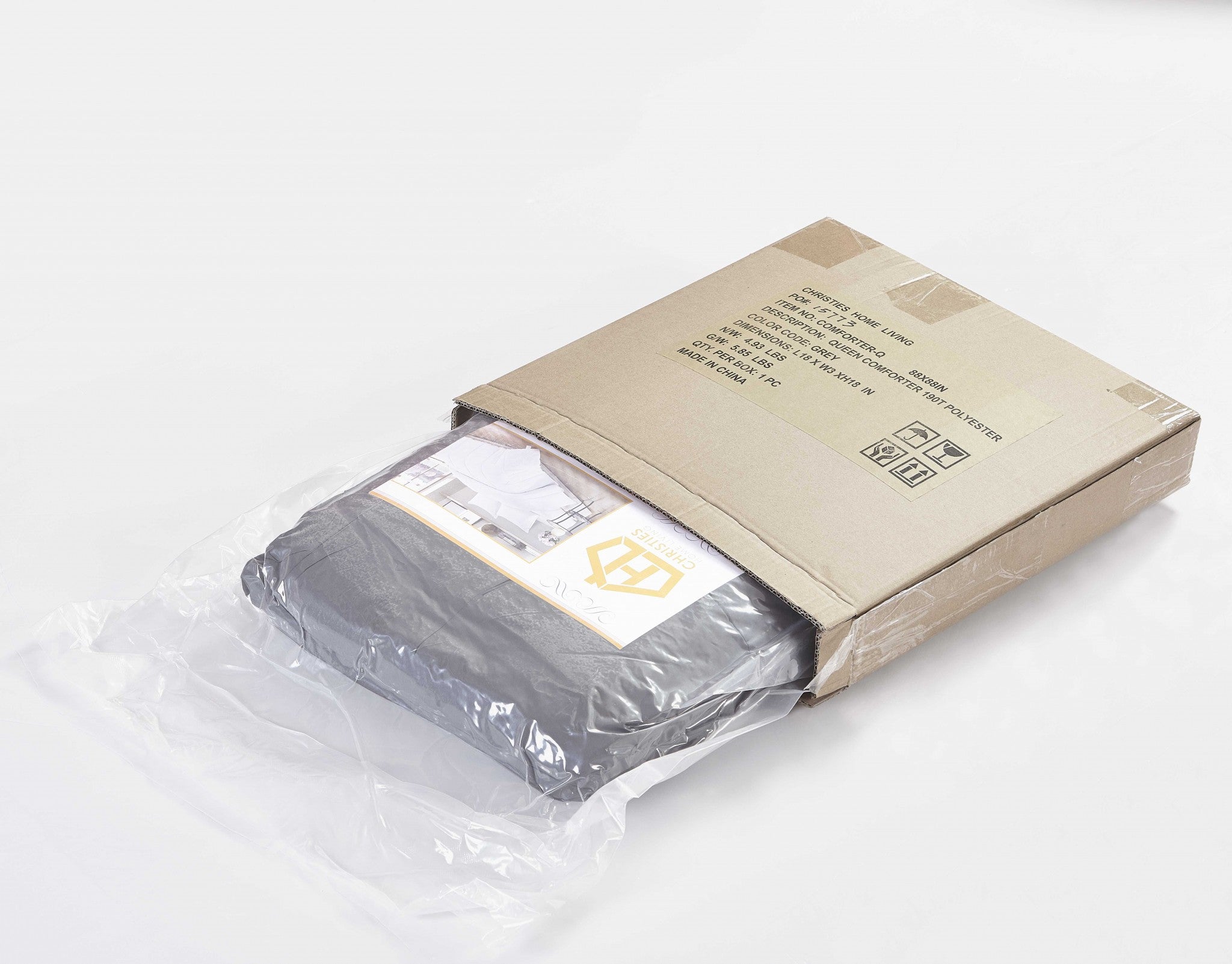Dark Gray Queen Polyester Thread Count Down Alternative Comforter-Down Comforters and Duvets-DECOROLALA