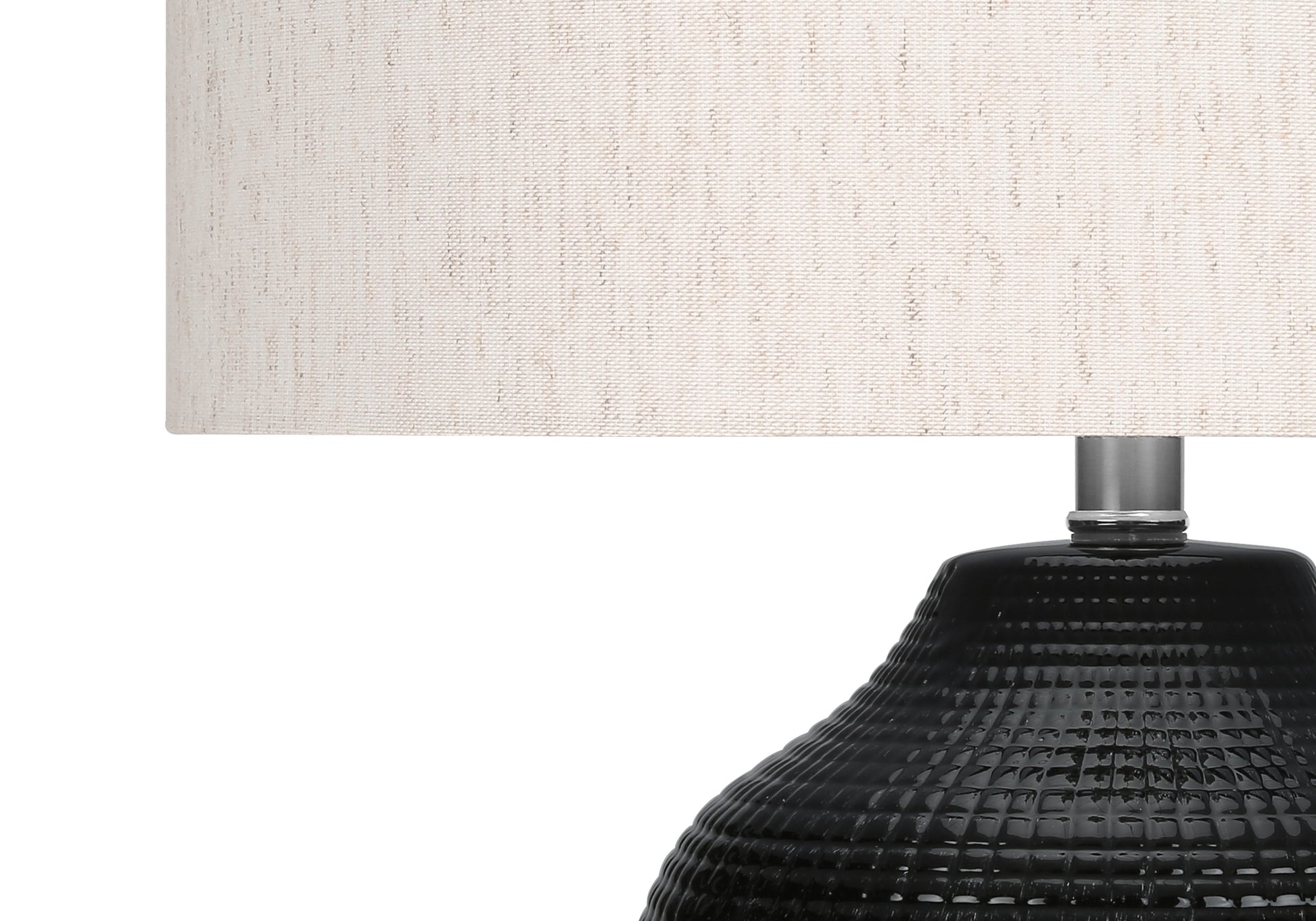 26"H Cream Ceramic Ginger Jar Table Lamp with Ivory Shade-Lighting-DECOROLALA
