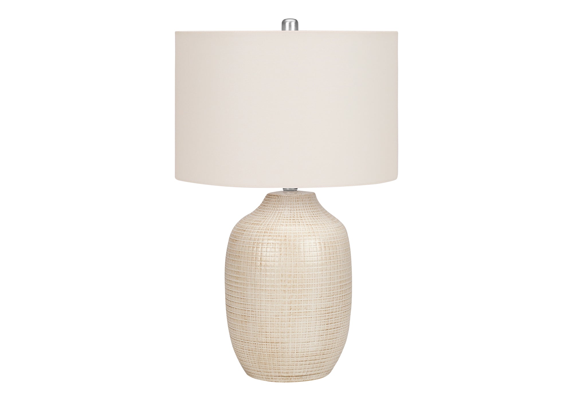 26"H Cream Ceramic Ginger Jar Table Lamp with Ivory Shade-Lighting-DECOROLALA