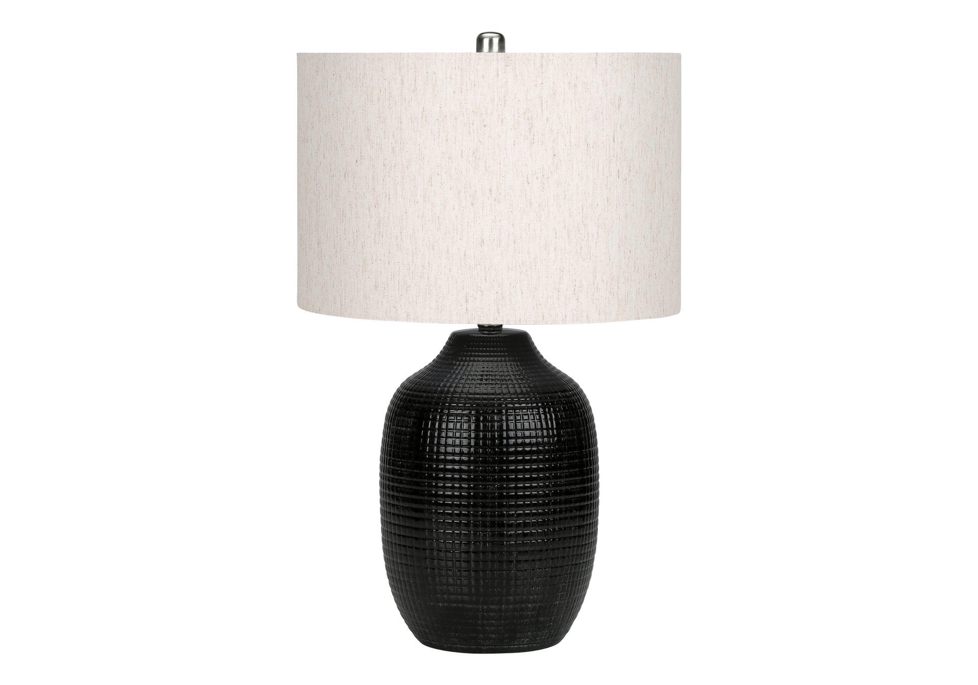 26"H Cream Ceramic Ginger Jar Table Lamp with Ivory Shade-Lighting-DECOROLALA
