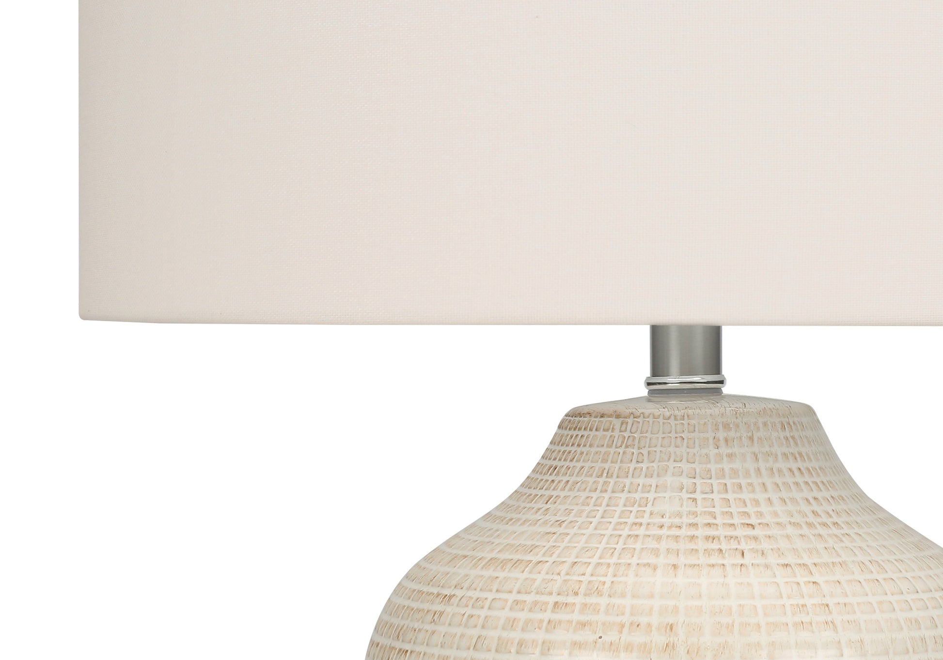 26"H Cream Ceramic Ginger Jar Table Lamp with Ivory Shade-Lighting-DECOROLALA