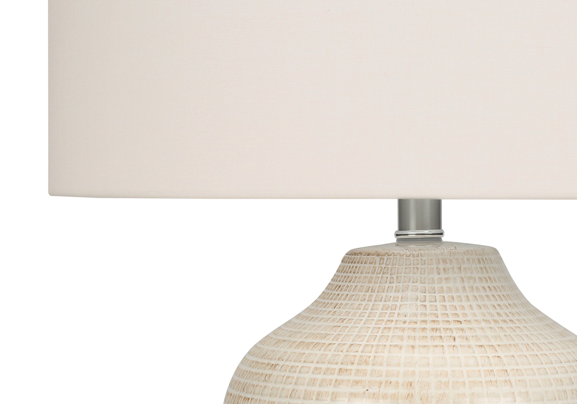 26"H Cream Ceramic Ginger Jar Table Lamp with Ivory Shade-Lighting-DECOROLALA