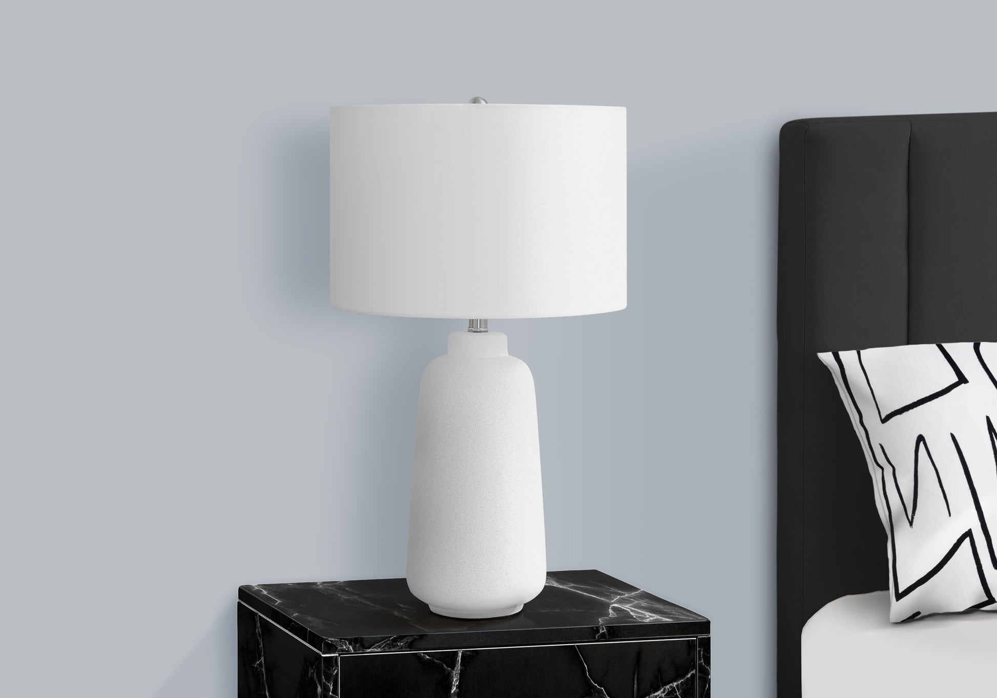 26"H Cream Ceramic Table Lamp with Ivory Shade-Lighting-DECOROLALA