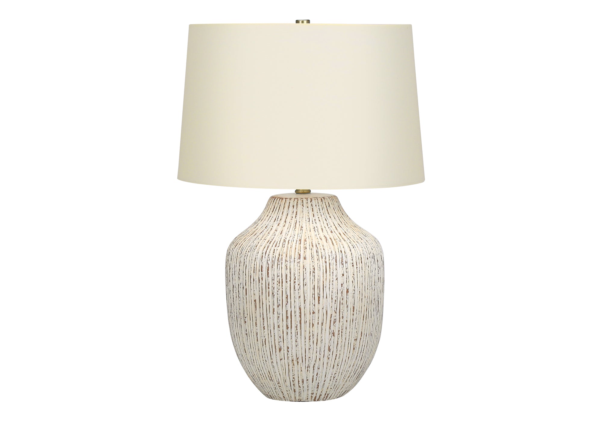 26"H Cream Ceramic Table Lamp with Ivory Shade-Lighting-DECOROLALA