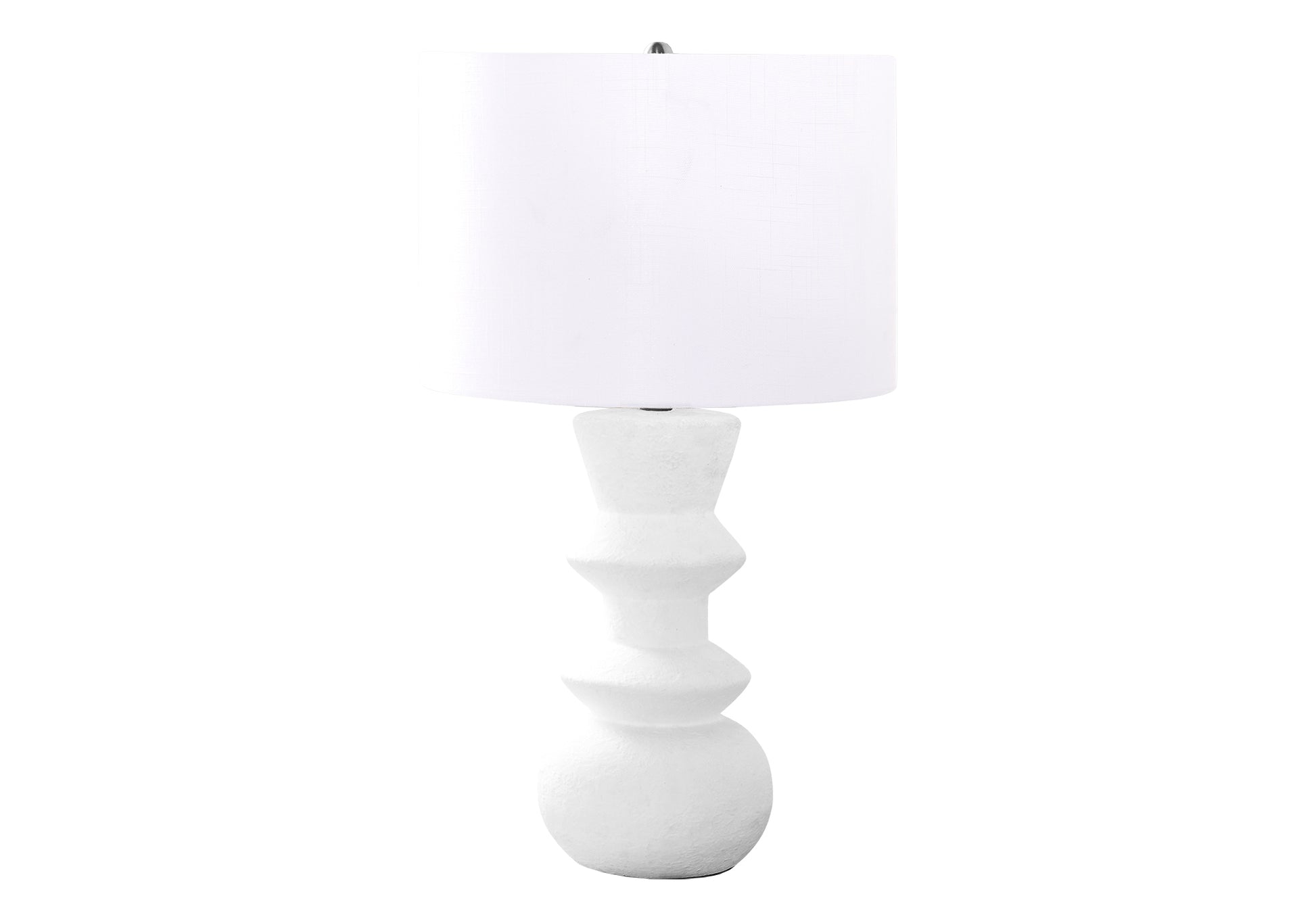 26"H Cream Ceramic Table Lamp with Ivory Shade-Lighting-DECOROLALA