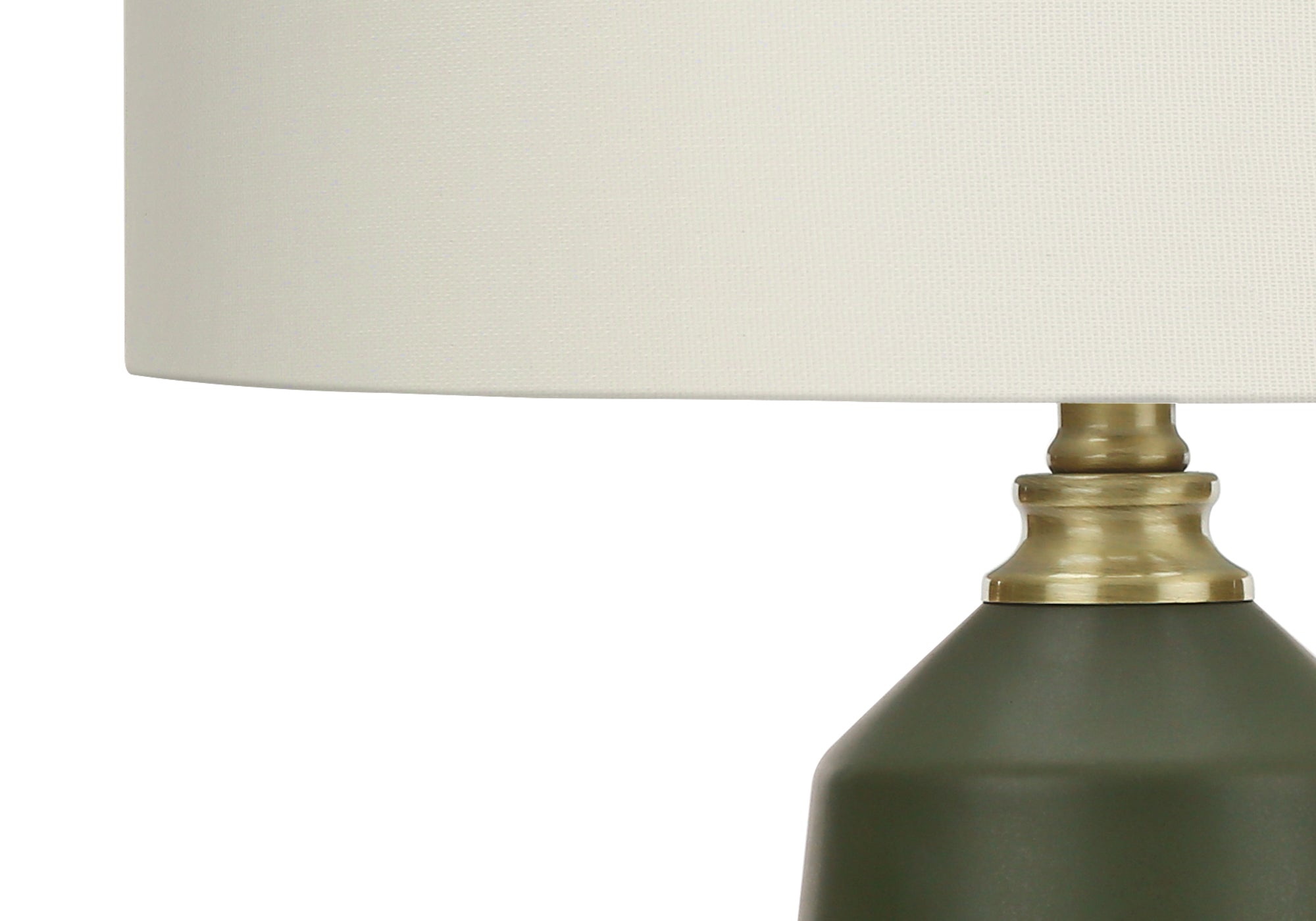 26"H Green Ceramic Table Lamp with Ivory Shade-Lighting-DECOROLALA