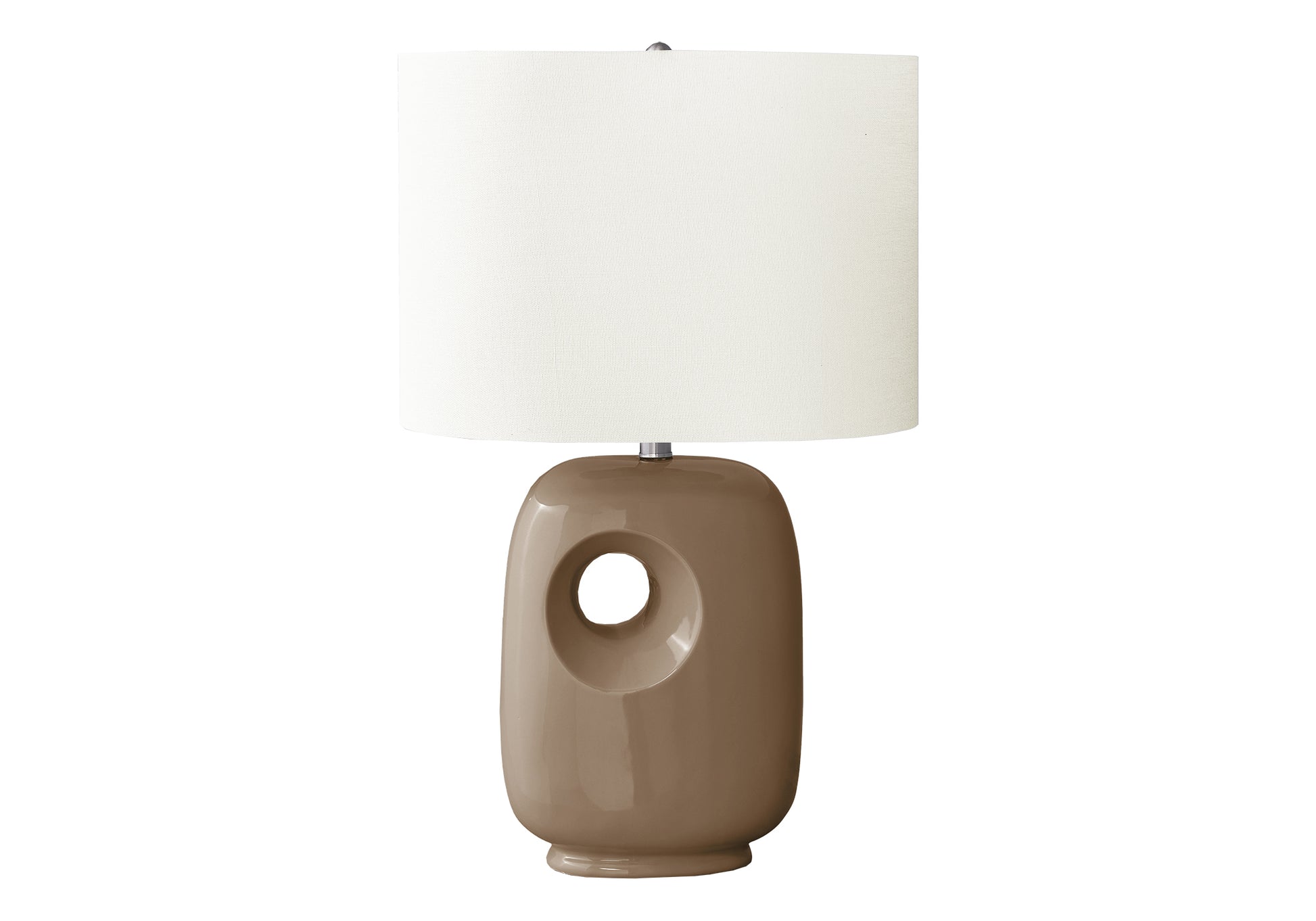 26"H Grey Ceramic Table Lamp with Ivory Shade-Lighting-DECOROLALA