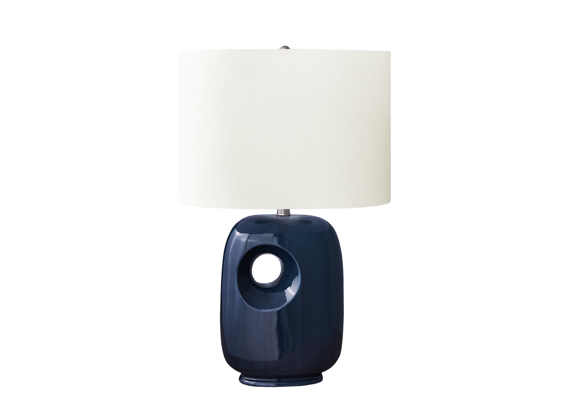 26"H Grey Ceramic Table Lamp with Ivory Shade-Lighting-DECOROLALA