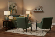 26"H Grey Ceramic Table Lamp with Ivory Shade-Lighting-DECOROLALA