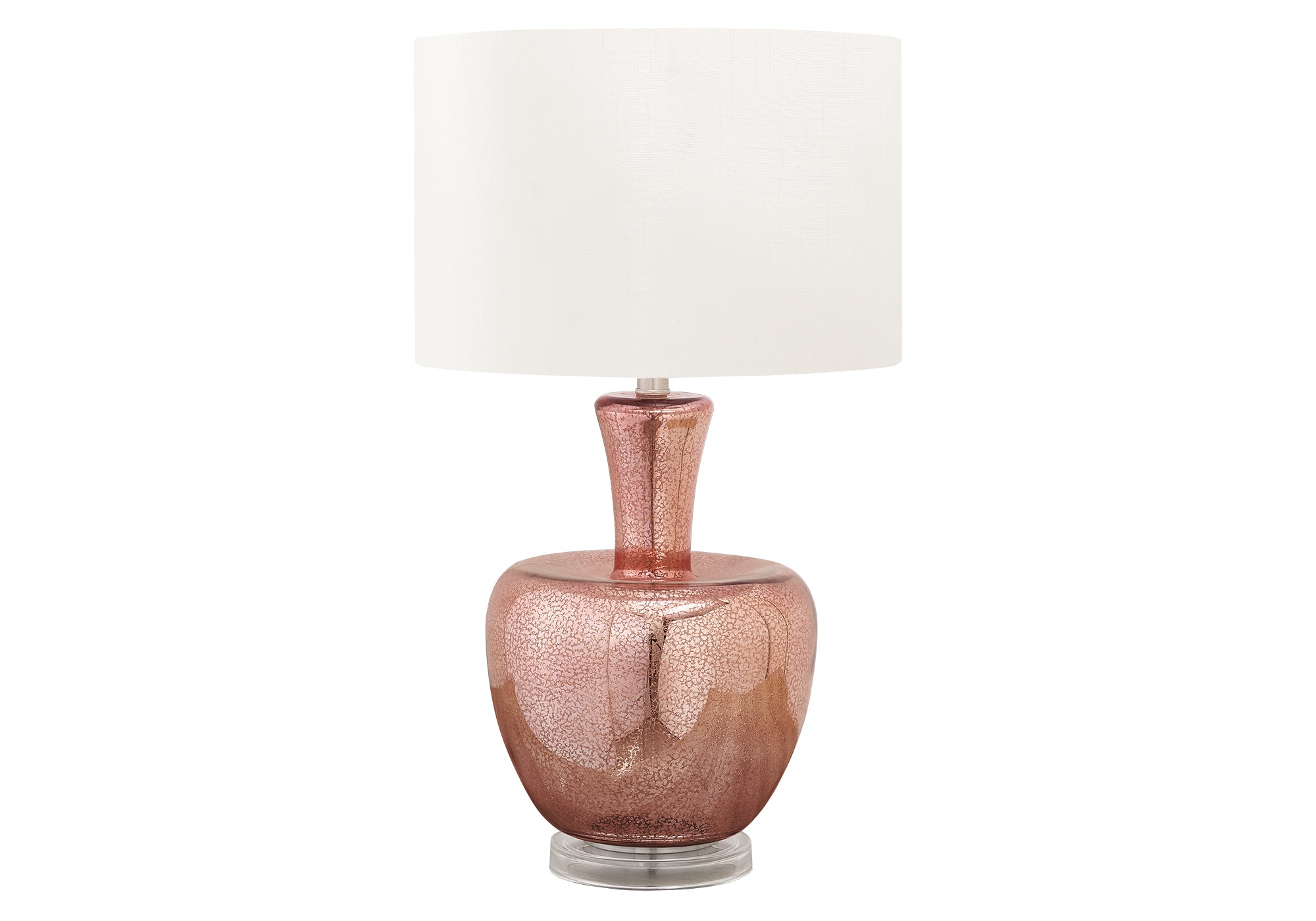 26"H Table Lamp Silver Glass Ivory Shade-Lighting-DECOROLALA