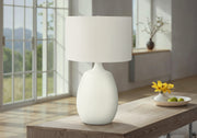 26"H Table Lamp with Cream Resin Base & Ivory Shade-Lighting-DECOROLALA