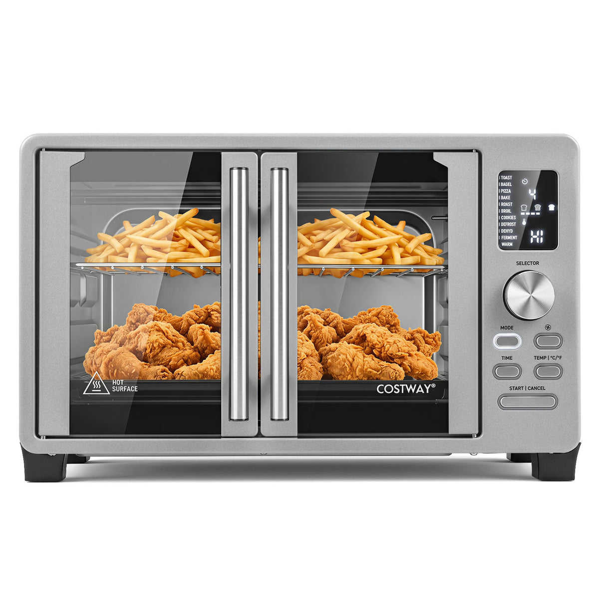 26.4 Quart French Door Convection Toaster Oven with 11 Presets 1500W Countertop Oven-Toaster Ovens-DECOROLALA