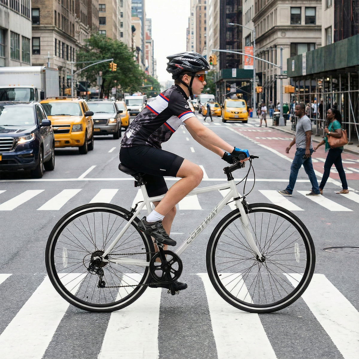Mountain Bike Adjustable with 6-Speed and All-terrain Rubber Wheels