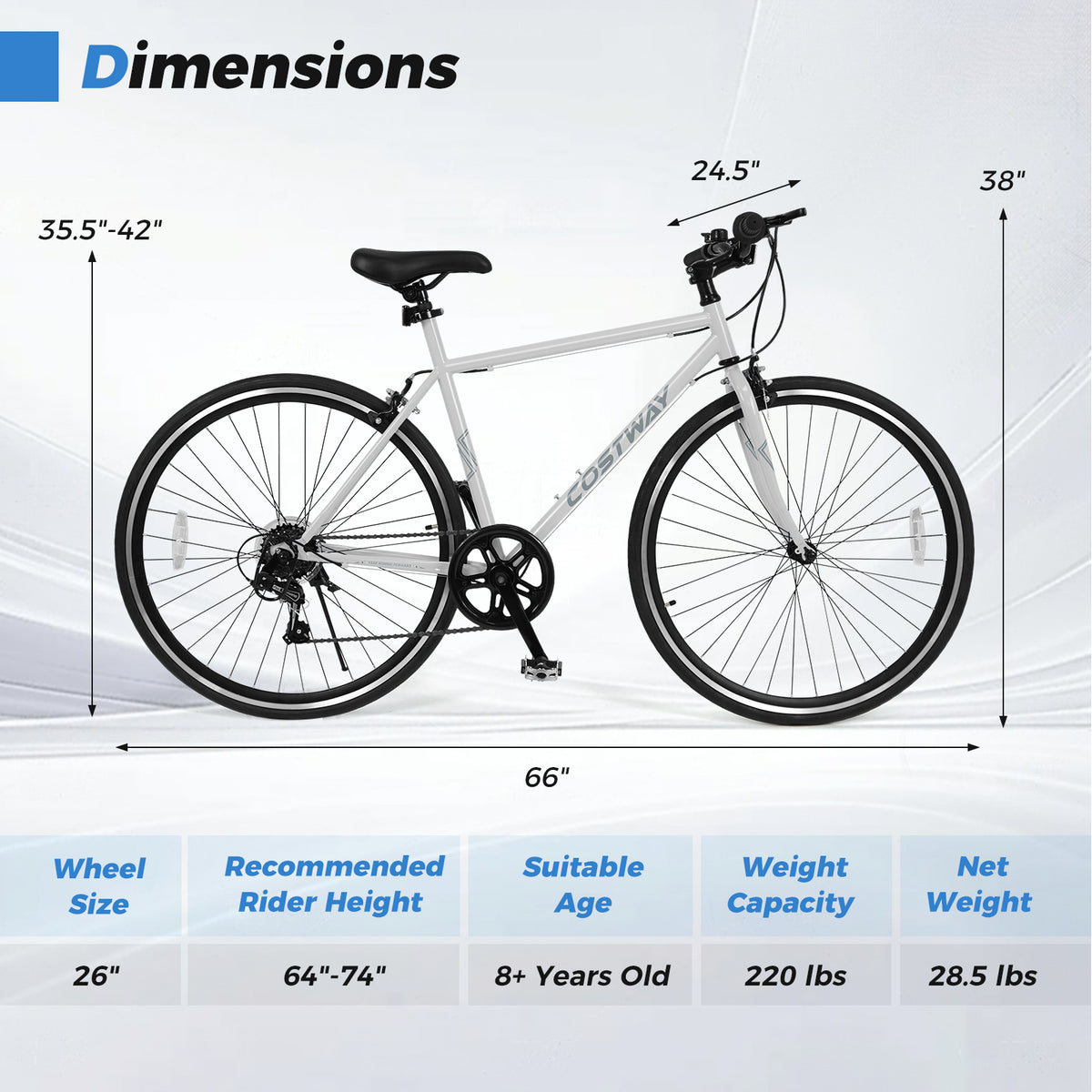 Mountain Bike Adjustable with 6-Speed and All-terrain Rubber Wheels