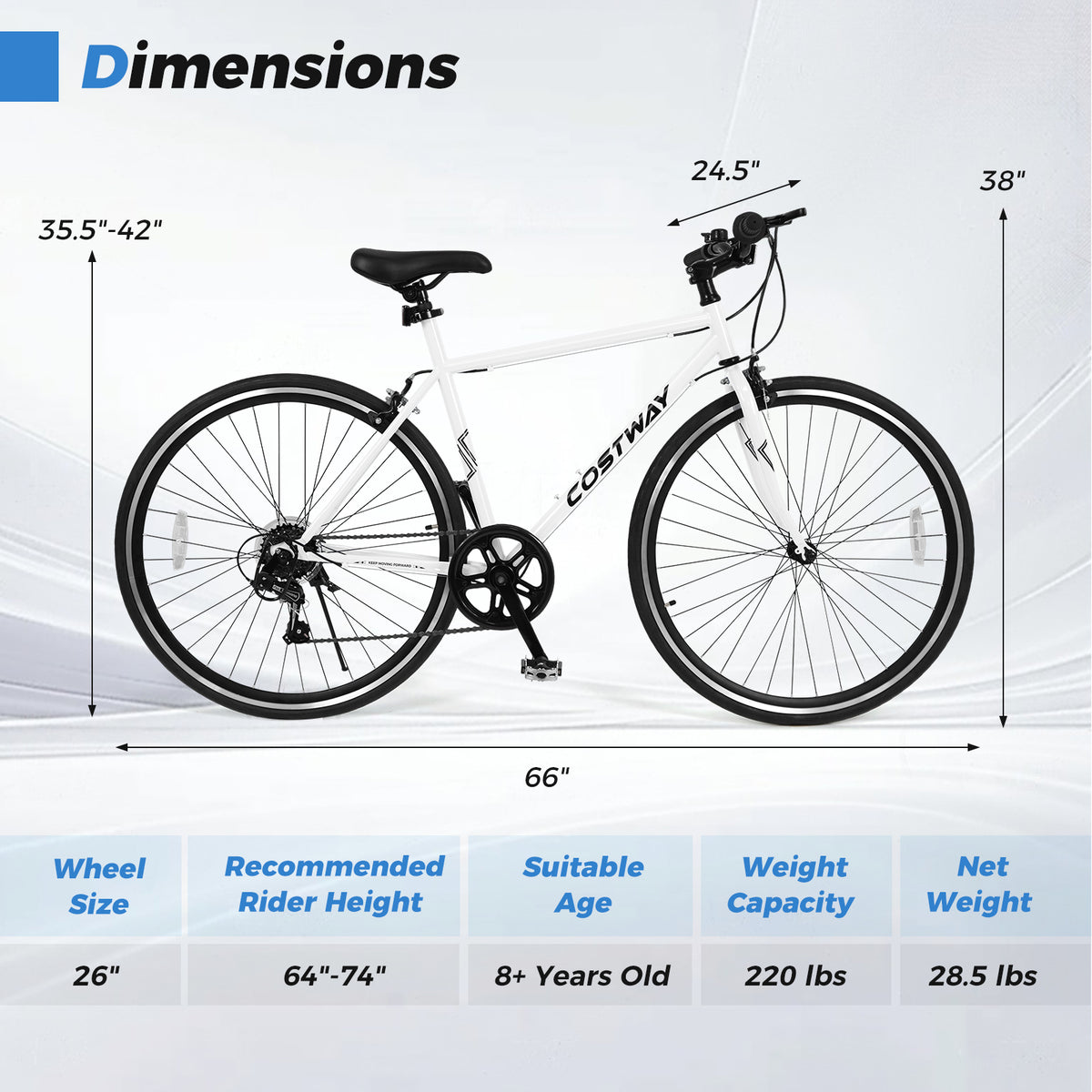 Mountain Bike Adjustable with 6-Speed and All-terrain Rubber Wheels