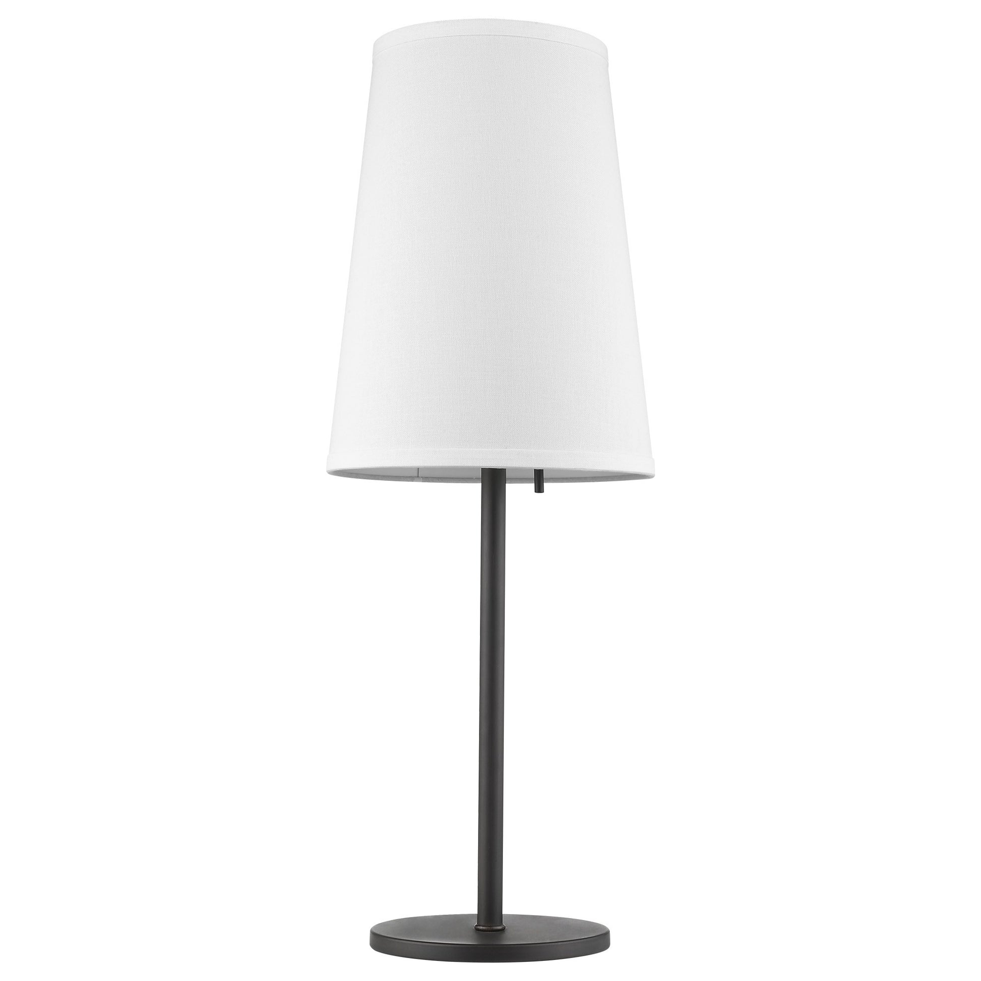 27" Black Metal Table Lamp With White Cone Shade-Table Lamps-DECOROLALA