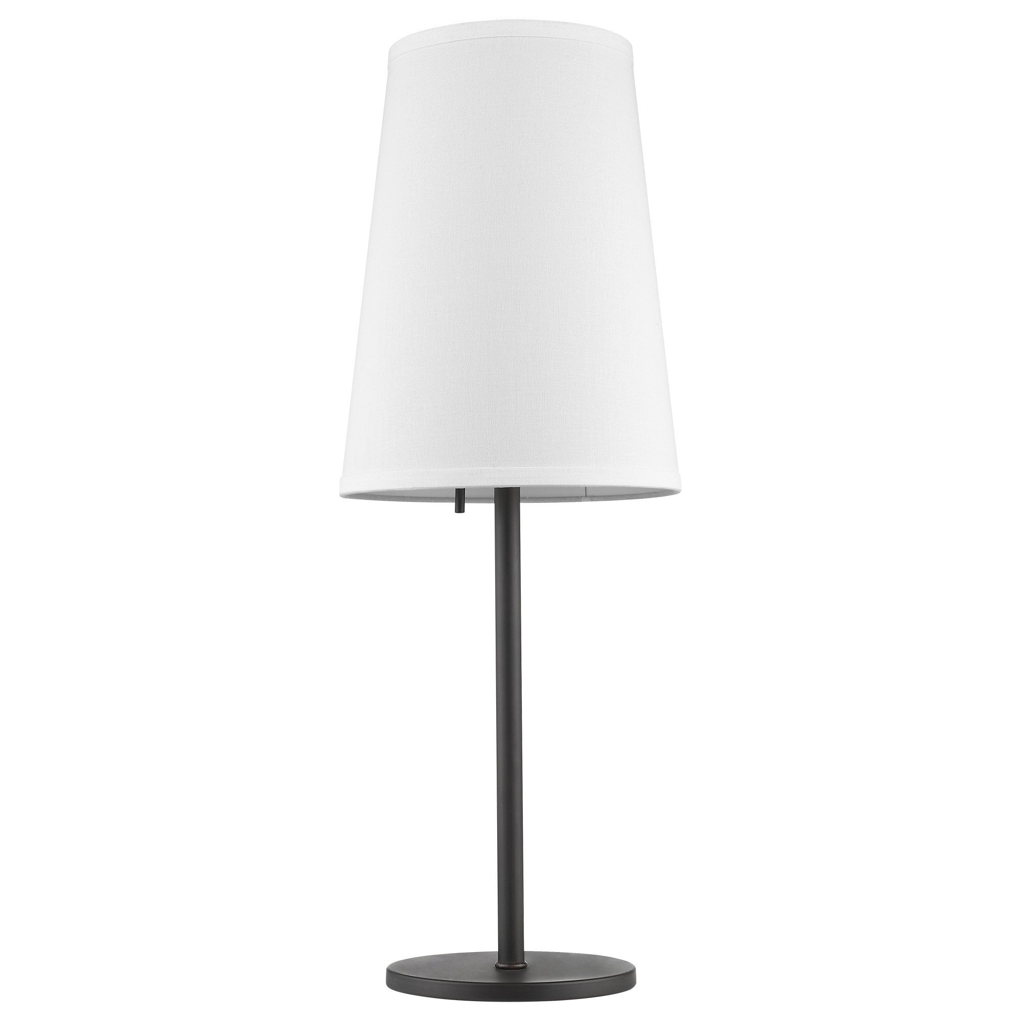27" Black Metal Table Lamp With White Cone Shade-Table Lamps-DECOROLALA