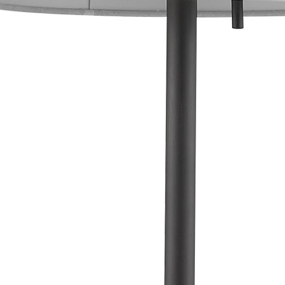27" Black Metal Table Lamp With White Cone Shade-Table Lamps-DECOROLALA