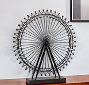 27" Black Metal Tabletop Sculpture-Sculptures-DECOROLALA