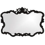 27" Black Ornate Scroll Framed Accent Mirror-Mirrors-DECOROLALA