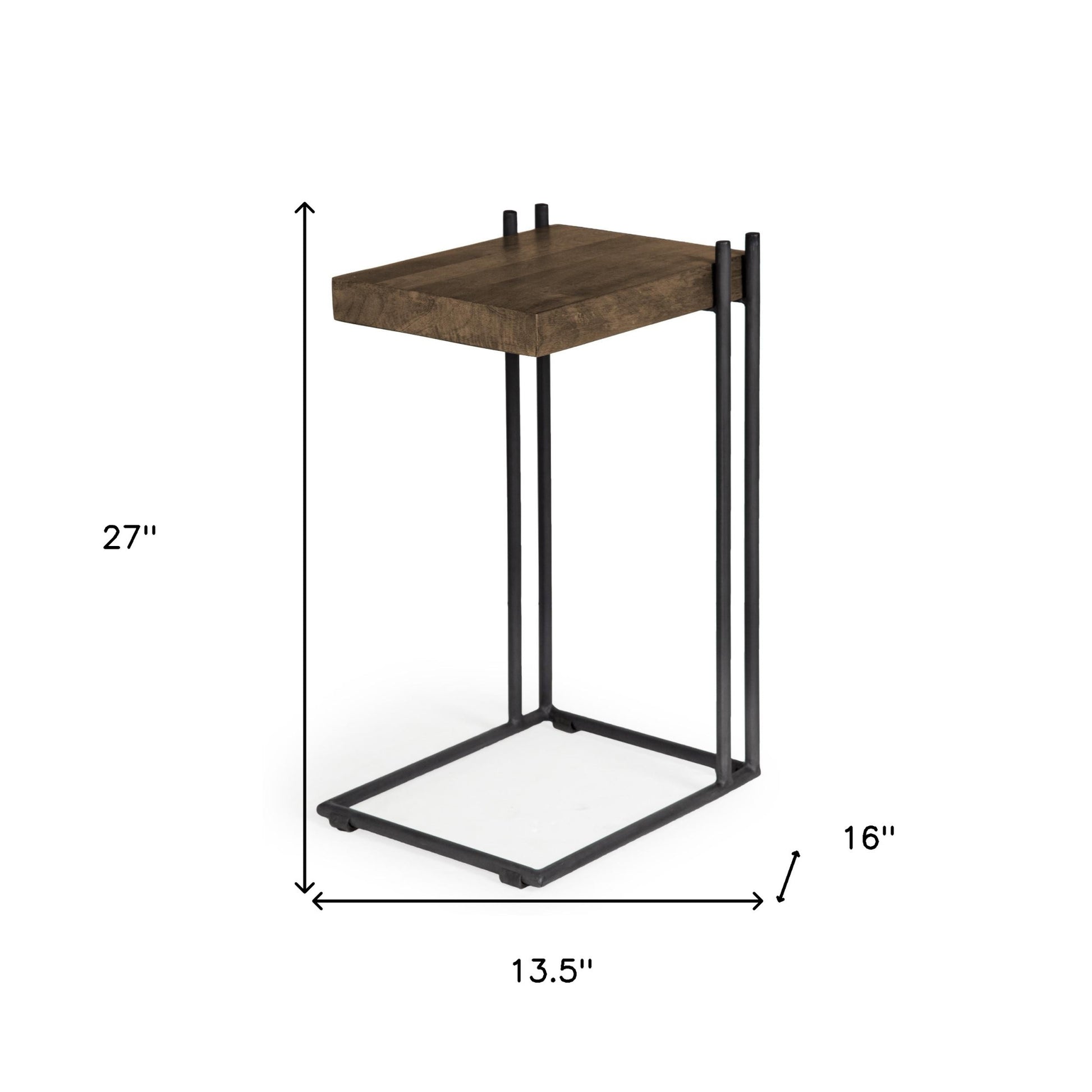 27" Brown Solid Wood Square End Table-End-Side Tables-DECOROLALA